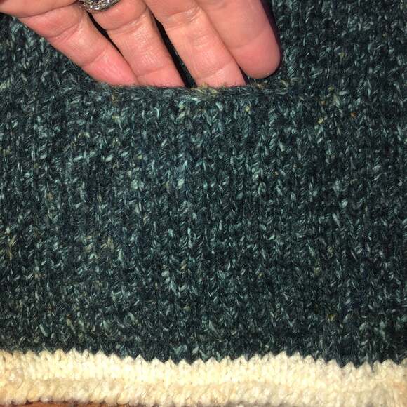 Casa De La Lana Handknit Sweater Jacket NY on it size large - Picture 7 of 12